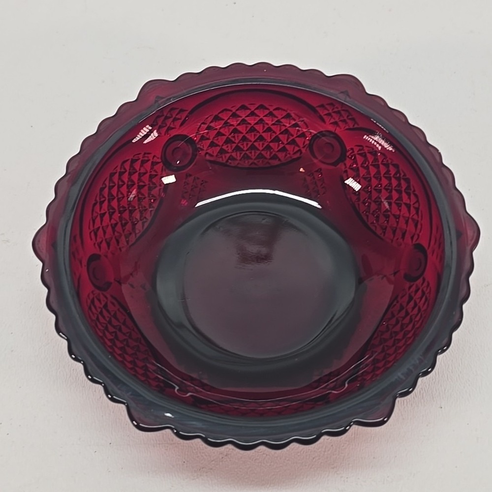 Avon‎ Ruby Red 1876 Cape Cod Collection Dessert Bowl 5" - Picture 3 of 12